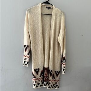 Verve Ami Cream and Black Patterned Cardigan